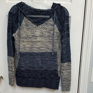 INC International Concepts V-Neck Sweater in Navy and Cream